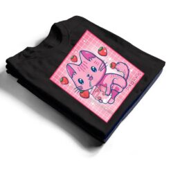 Strawberry Shake Strawberry Milk Cat Kawaii Neko Girls Anime T Shirt - Dream Art Europa