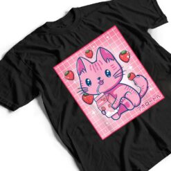 Strawberry Shake Strawberry Milk Cat Kawaii Neko Girls Anime T Shirt - Dream Art Europa