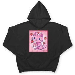 Strawberry Shake Strawberry Milk Cat Kawaii Neko Girls Anime T Shirt - Dream Art Europa