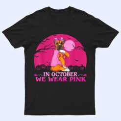 Strong Boxer Dog Tattoo In October We Wear Pink Halloween T Shirt