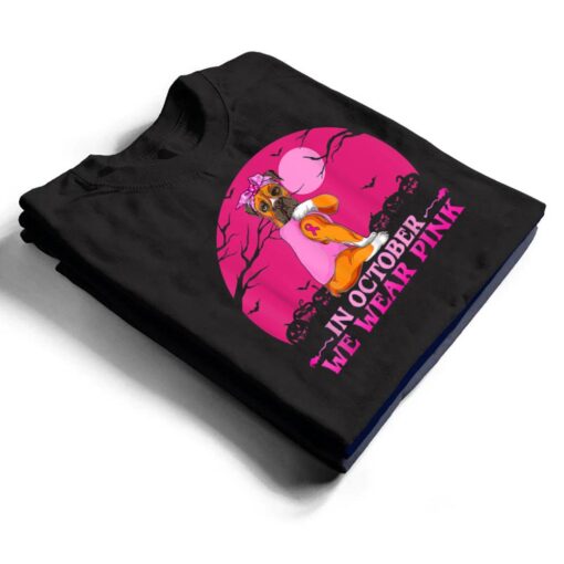 Strong Boxer Dog Tattoo In October We Wear Pink Halloween T Shirt