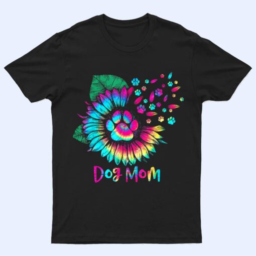 Sunflower Dog Mom Tie Dye Dog Lover Mother's Day T Shirt