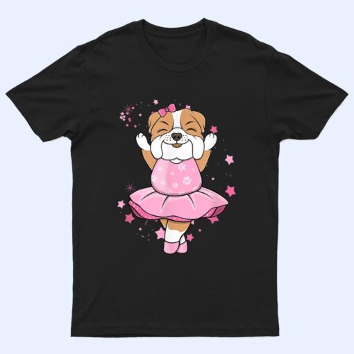 Sweet pink Ballerina English Bulldog Dog Ballett in Tutu T Shirt