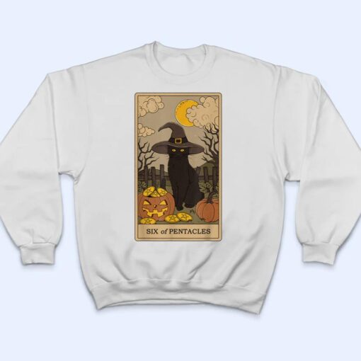 Tarot Card Crescent Moon And Black Cat Witch Hat T Shirt