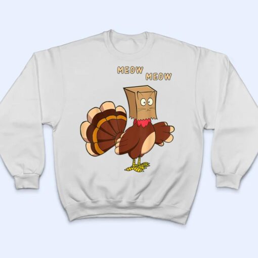 Thanksgiving Cat Funny Fake Cat Meow Thanksgiving Turkey Dab T Shirt