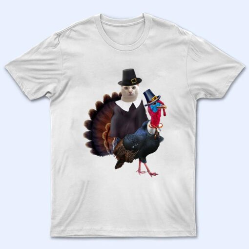 Thanksgiving Cat Pilgrim Costume Thanksgiving Turkey T Shirt