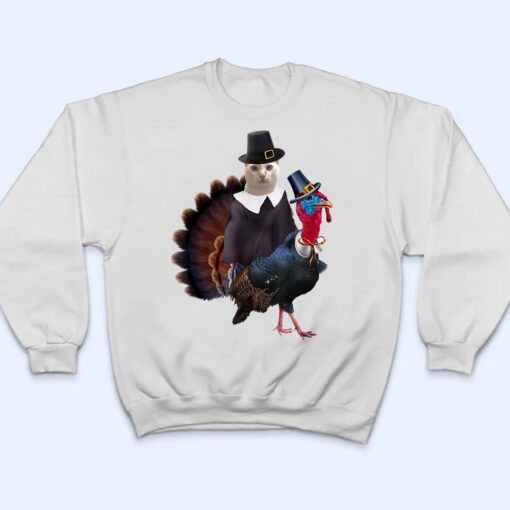 Thanksgiving Cat Pilgrim Costume Thanksgiving Turkey T Shirt