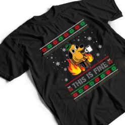 This Is Fine Dog Meme Funny Christmas Xmas T Shirt - Dream Art Europa