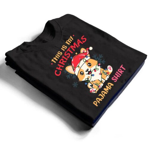 This Is My Christmas Pajama  Corgi Tree Light Dog Xmas T Shirt