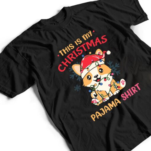 This Is My Christmas Pajama  Corgi Tree Light Dog Xmas T Shirt