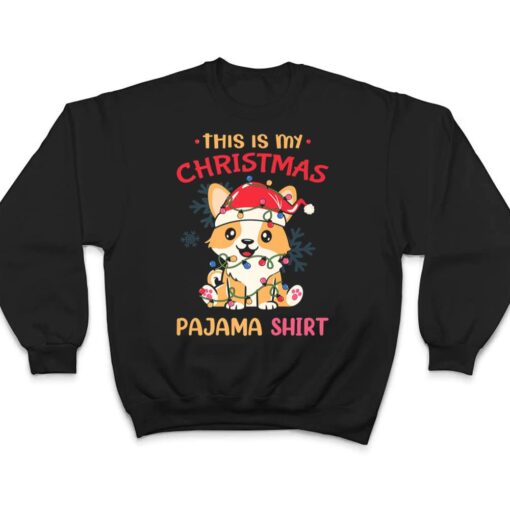 This Is My Christmas Pajama  Corgi Tree Light Dog Xmas T Shirt