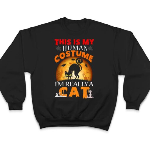 This Is My Human Costume I'm Really A Cat Pumkin Halloween T Shirt