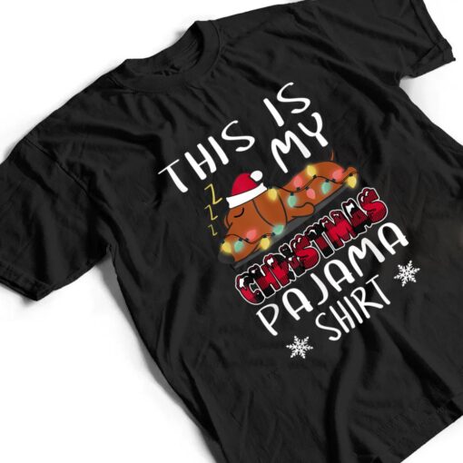 This is My Christmas Pajama Merry Christmas Red Plaid Dog T Shirt