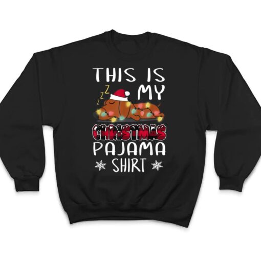 This is My Christmas Pajama Merry Christmas Red Plaid Dog T Shirt