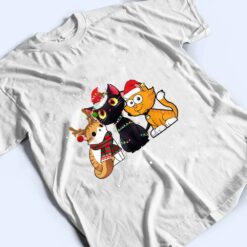 Three Cat Christmas Funny Kitty Santa Hat And Lights Gifts T Shirt - Dream Art Europa