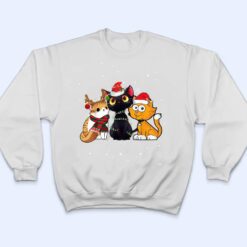 Three Cat Christmas Funny Kitty Santa Hat And Lights Gifts T Shirt - Dream Art Europa