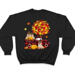 Three Corgi Dogs On Pickup Truck Thanksgiving Fall Tree T Shirt - Dream Art Europa