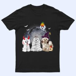 Three Havaneses Dog in The Moon Halloween Costume T Shirt