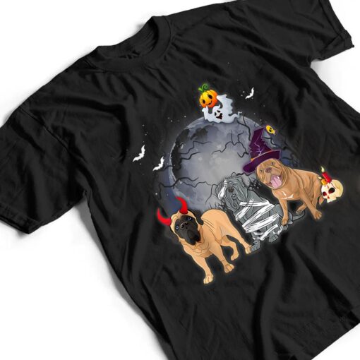 Three Mastiffs Dog in The Moon Halloween Costume T Shirt