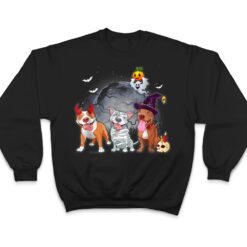 Three Pitbulls Dog in The Moon Halloween Costume T Shirt - Dream Art Europa