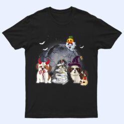 Three Shih Tzus Dog in The Moon Halloween Costume T Shirt