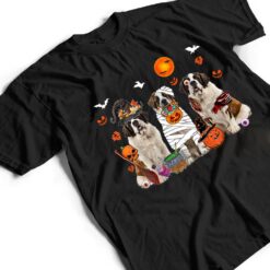 Three St. Bernard Dogs Witch Scary Mummy Halloween Zombie T Shirt - Dream Art Europa