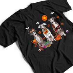 Three Whippet Dogs Witch Scary Mummy Halloween T Shirt - Dream Art Europa