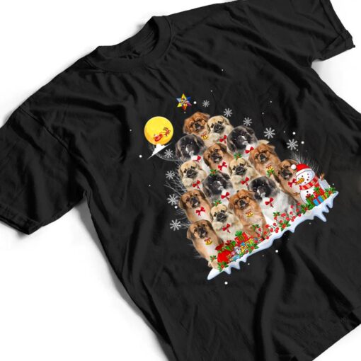 Tibetan Spaniel Dog Lover Matching Santa Christmas Tree T Shirt