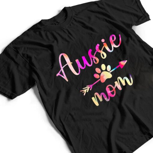 Tie Dye Aussie Mom Pocket  Dog Mom Aussie Mama T Shirt