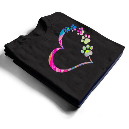 Tie Dye Design - Dog Mom Dad Puppy Love Dogs Paw Print Heart T Shirt