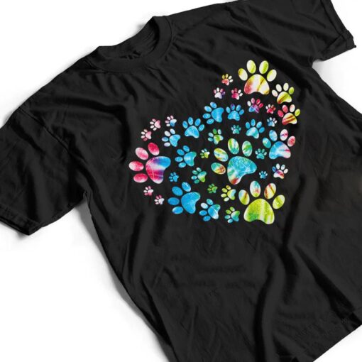 Tie Dye Love Dog Paw Print Animal Paw Dog Lover T Shirt