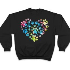 Tie Dye Love Dog Paw Print Animal Paw Dog Lover T Shirt - Dream Art Europa