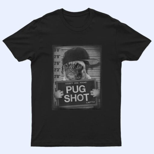 Trendy Graphic Pug Shot County Dog Pound Portrait T Shirt