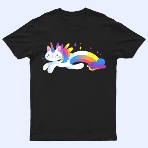 Unicorn Kitty Rainbow  - Flying Unicat Caticorn T Shirt