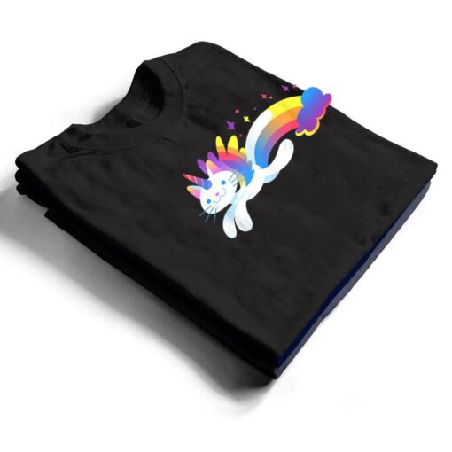 Unicorn Kitty Rainbow  - Flying Unicat Caticorn T Shirt