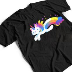 Unicorn Kitty Rainbow - Flying Unicat Caticorn T Shirt - Dream Art Europa