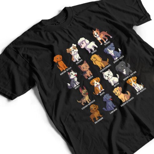 Various Kawaii Cartoon Dogs - Dog Breeds T Shirt