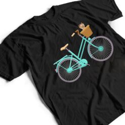 Vintage Antique Bicycle Adorable Puppy Dog In Basket T Shirt - Dream Art Europa