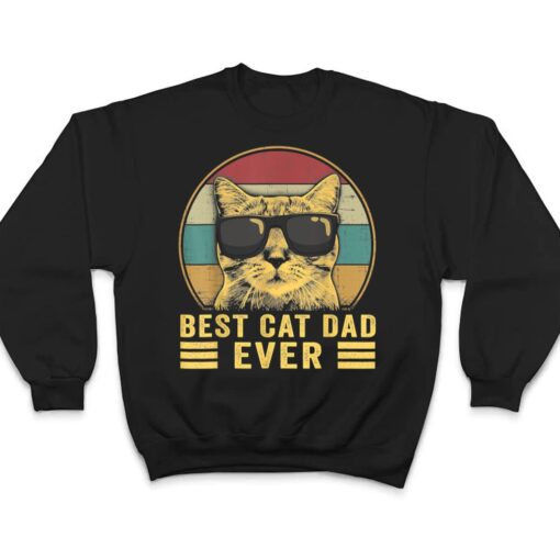 Vintage Best Cat Dad Ever Bump Fit T Shirt