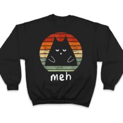 Vintage Black Cat Meh Cat Meow Kitty Cat Lover T Shirt - Dream Art Europa