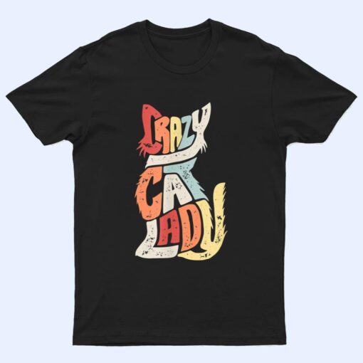 Vintage Crazy Cat Lady Funny Cat Meow T Shirt