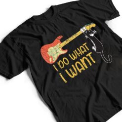 Vintage Guitar and Cat Lover Men Women I do what i want Cat T Shirt - Dream Art Europa