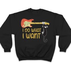 Vintage Guitar and Cat Lover Men Women I do what i want Cat T Shirt - Dream Art Europa