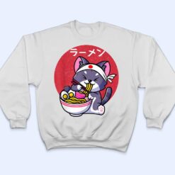 Vintage Kawaii Anime Ramen Cat Japanese Food Gift Girls Teen T Shirt - Dream Art Europa