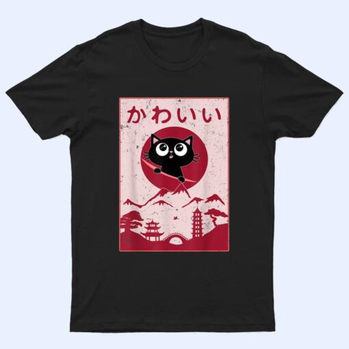 Vintage Kawaii Cat Anime Japanese Gift Girls Boys Teenager T Shirt