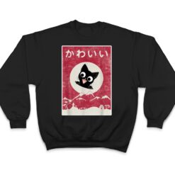 Vintage Kawaii Cat Japanese Black Anime Gift T Shirt - Dream Art Europa