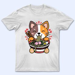 Vintage Kawaii Ramen Cat Anime Japanese Food T Shirt