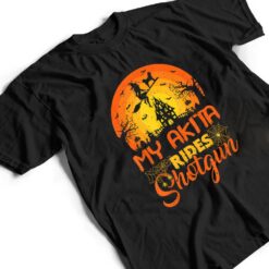 Vintage Sunset My Akita Dog Ride Shotgun Halloween T Shirt - Dream Art Europa
