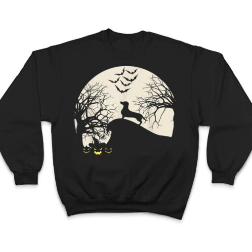 Weiner dog in the Moon Dachshund Halloween Pumpkin Gifts T Shirt