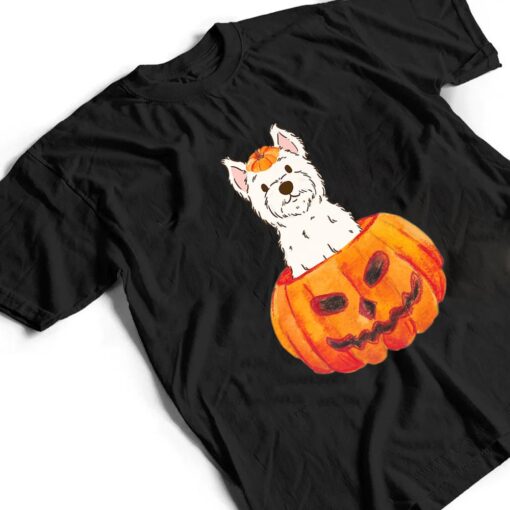 Westie Pumpkin West Highland White Terrier Dog Halloween T Shirt